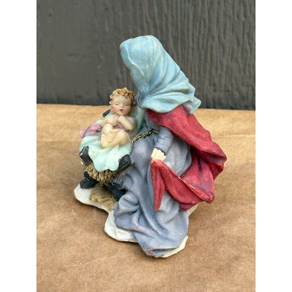 1996 Holiday Workshop Hand-Painted Resin Nativity Mary & Baby Jesus Replacement - Picture 2 of 5